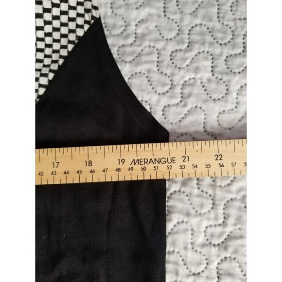 Koren Zippered Vest Checkered Color Block Pattern Collar Button Details Sz Large - Picture 5 of 6